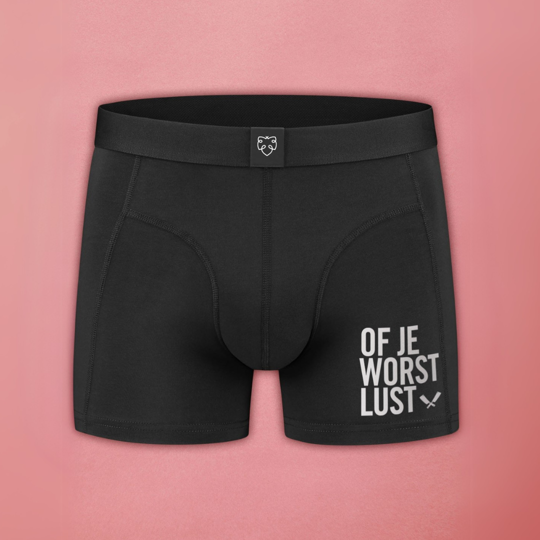 boxer - of je worst lust - adam - jelle - maat - brandt en levie - merchandise - kleding