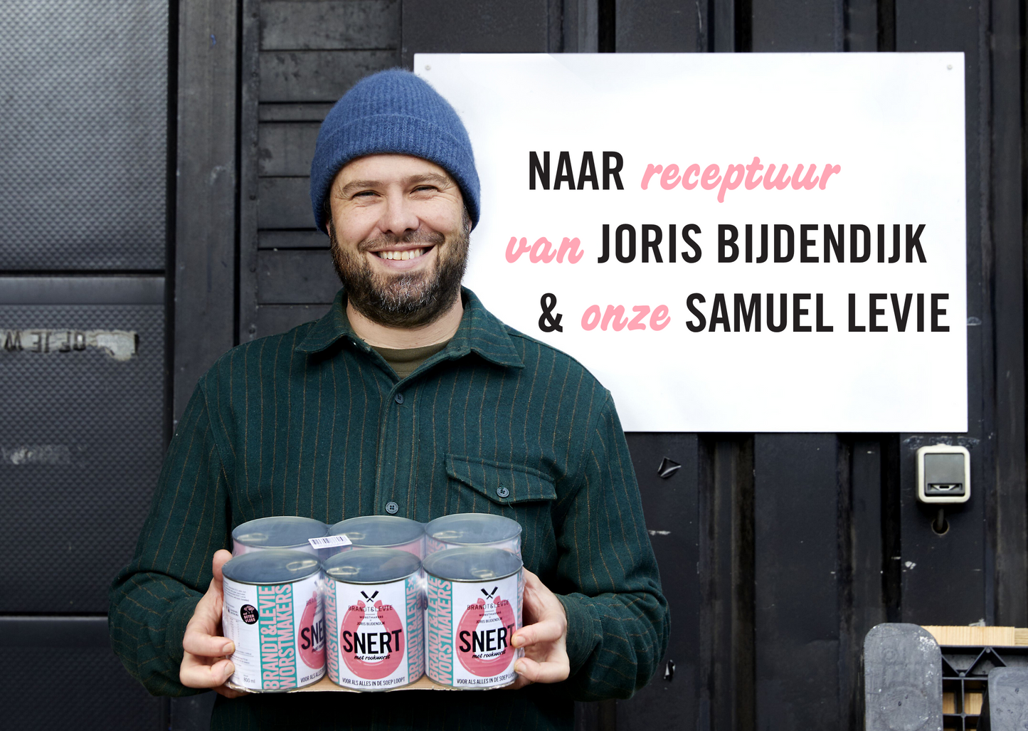 Brandt & Levie - eet beter vlees - goed gehouden varkens - samuel levie - joris bijdendijk - amsterdam - snert - soep uit blik - snert - erwtensoep - rookworst - hollands - soep - soep pakket - soep box - winterse maaltijd
