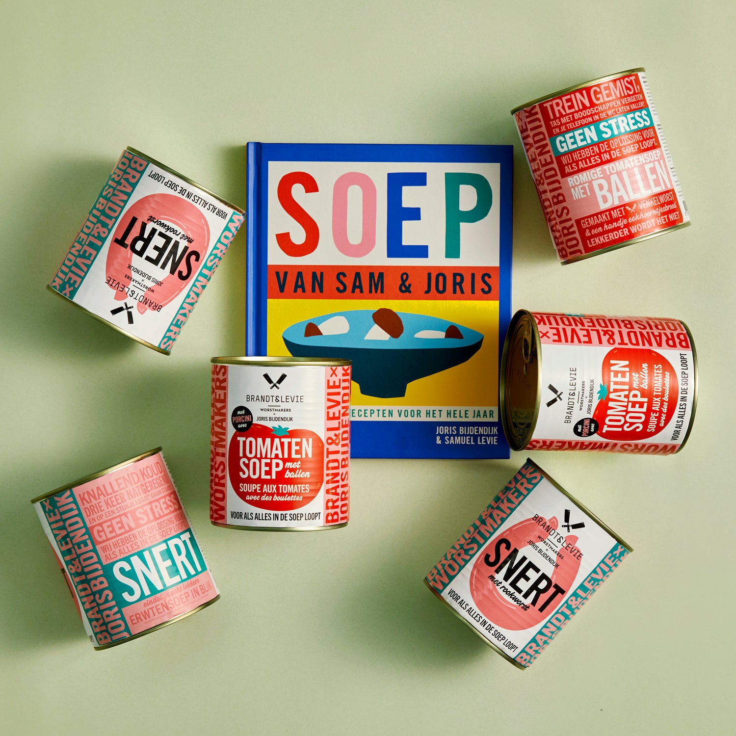 Brandt & Levie - eet beter vlees - goed gehouden varkens - soepboek - boek - kookboek - soep - soep gerechten - gerechten - samuel levie - joris bijdendijk - amsterdam - tomatensoep - snert - soep uit blik - rookworst - venkel worst