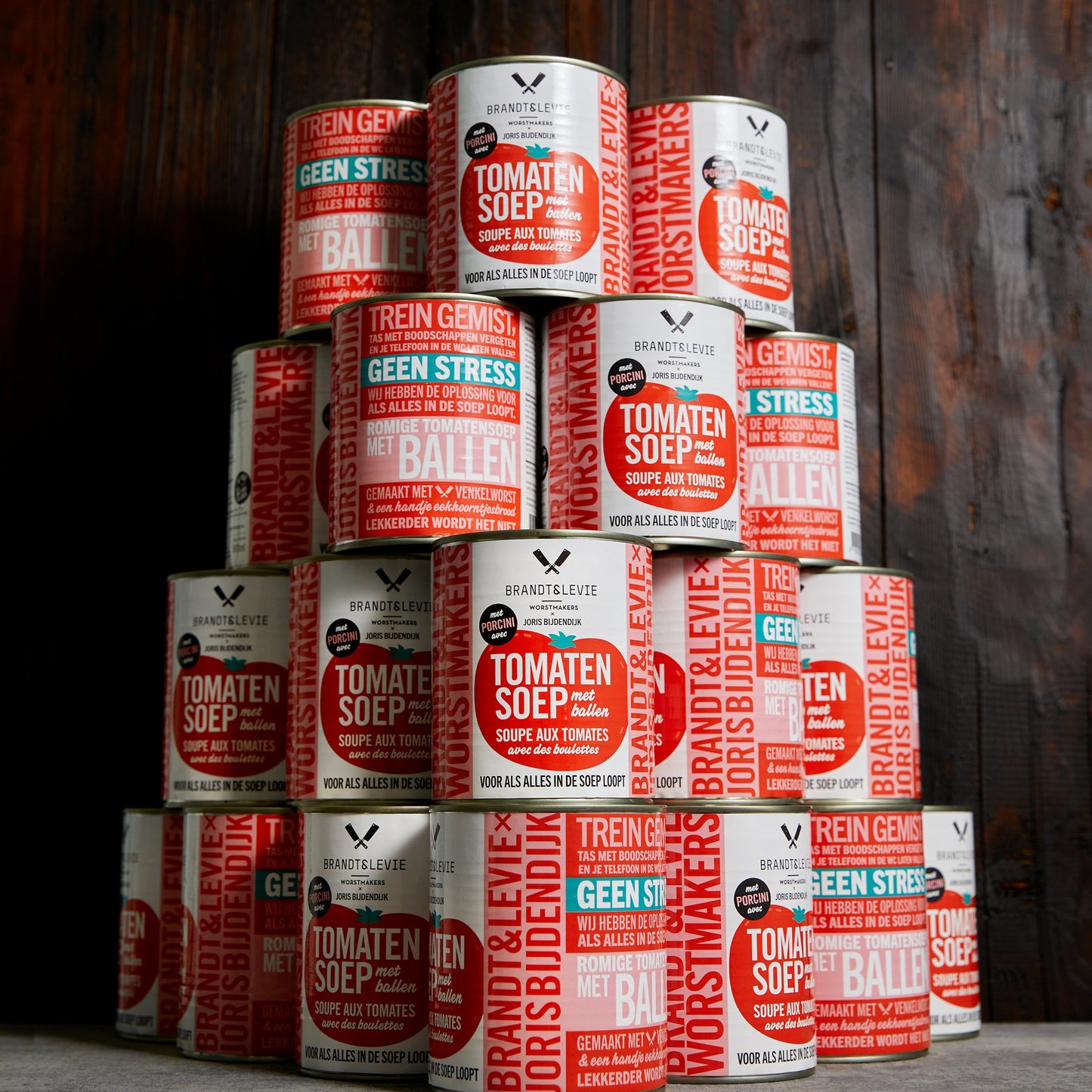 Brandt & Levie - eet beter vlees - goed gehouden varkens - samuel levie - joris bijdendijk - amsterdam - tomatensoep - snert - soep uit blik - venkelworst - tomaten - porcini - soep