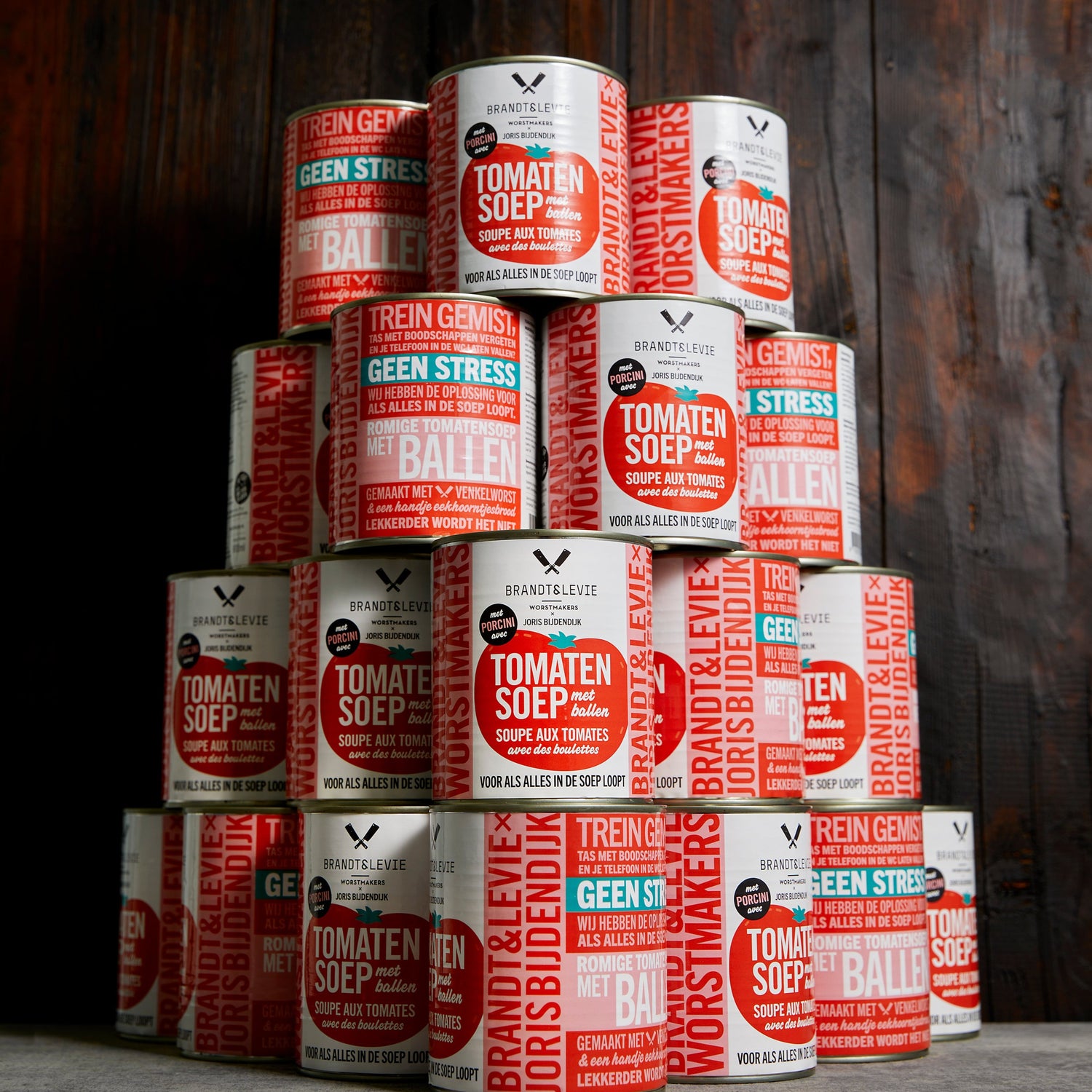 Brandt & Levie - eet beter vlees - goed gehouden varkens - samuel levie - joris bijdendijk - amsterdam - tomatensoep - snert - soep uit blik - venkelworst - tomaten - porcini - soep