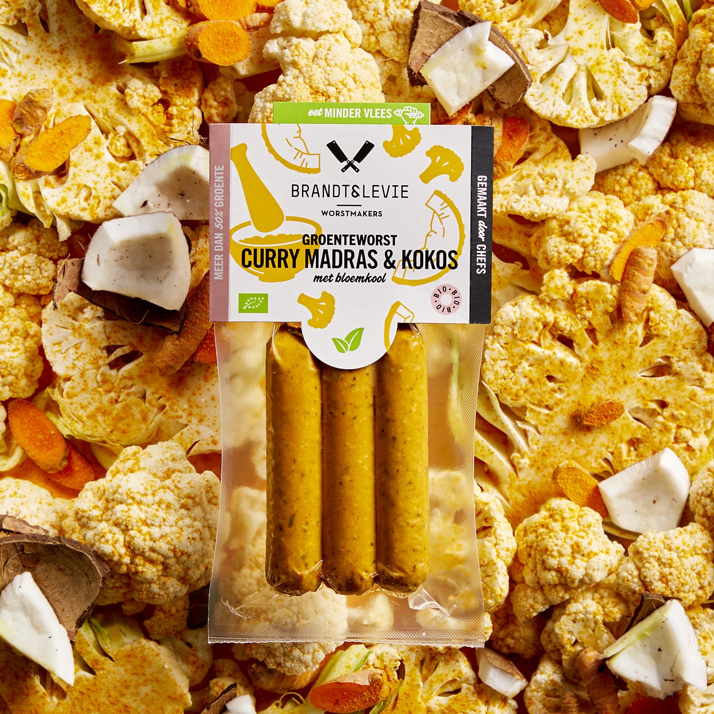 Groenteworst Curry Madras & Kokos met Bloemkool