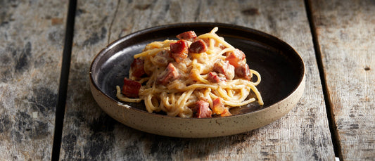 Brandt & Levie - eet beter vlees - goed gehouden varkens - koken - culinair - recept - pancetta - carbonara - pecorino romano - pasta - italiaans