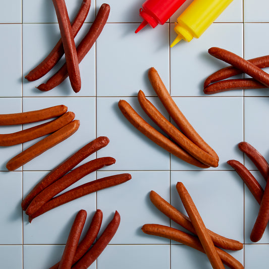 Brandt & Levie - eet beter vlees - goed gehouden varkens - culinair - gegaarde worst - knakworst - bbq worst - bqq - hotdog - varkensworst - hybride worst - plantbased hotdog - hotdog pakket - hotdog box