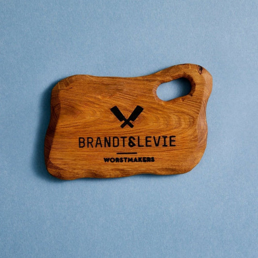 Brandt & Levie - eet beter vlees - goed gehouden varkens - snijplank - charcuterie - hout - cadeau