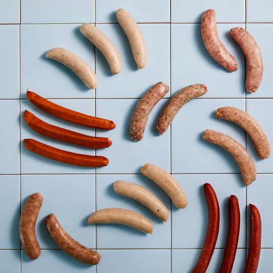 Brandt & Levie - eet beter vlees - goed gehouden varkens - verse worst - saucisson - pink label - gold label - braadworsten - worst box - fan box - worst pakket gegaarde worst- knakworst - braadworst - bbq worst - bqq spies - milde curry - curryworst - hybride worst - rund worst - varkens worst - worst box - bqq pakket - worst pakket - hotdog - hybride worst